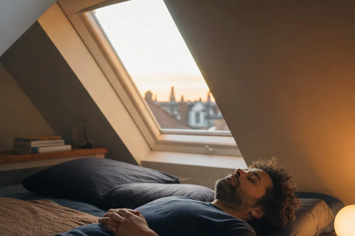 Ruhiger Alltagsmoment zum Ratgeber Seidenbettwäsche für Bauchschläfer nach einer bewussten Entscheidung rund um Bauchlage