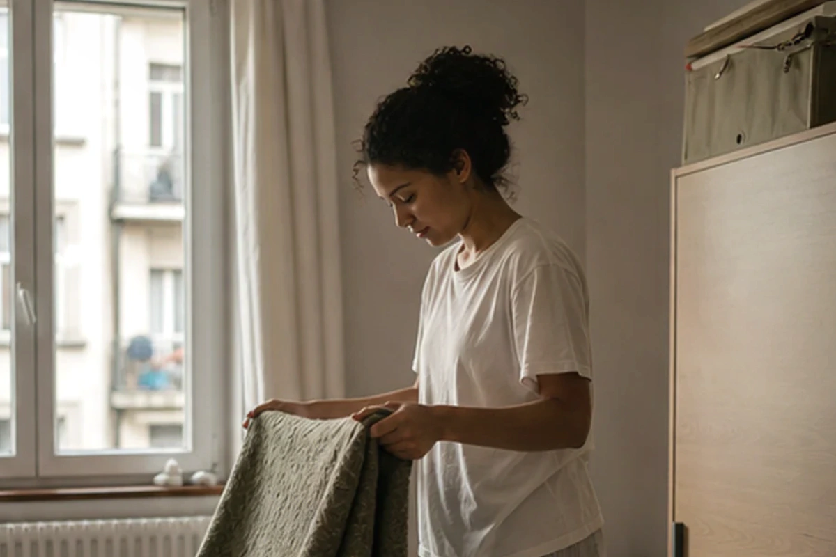 Authentischer Handgriff im Schlafalltag zu Baby schläft nicht sicher gestalten mit Blick auf Alter