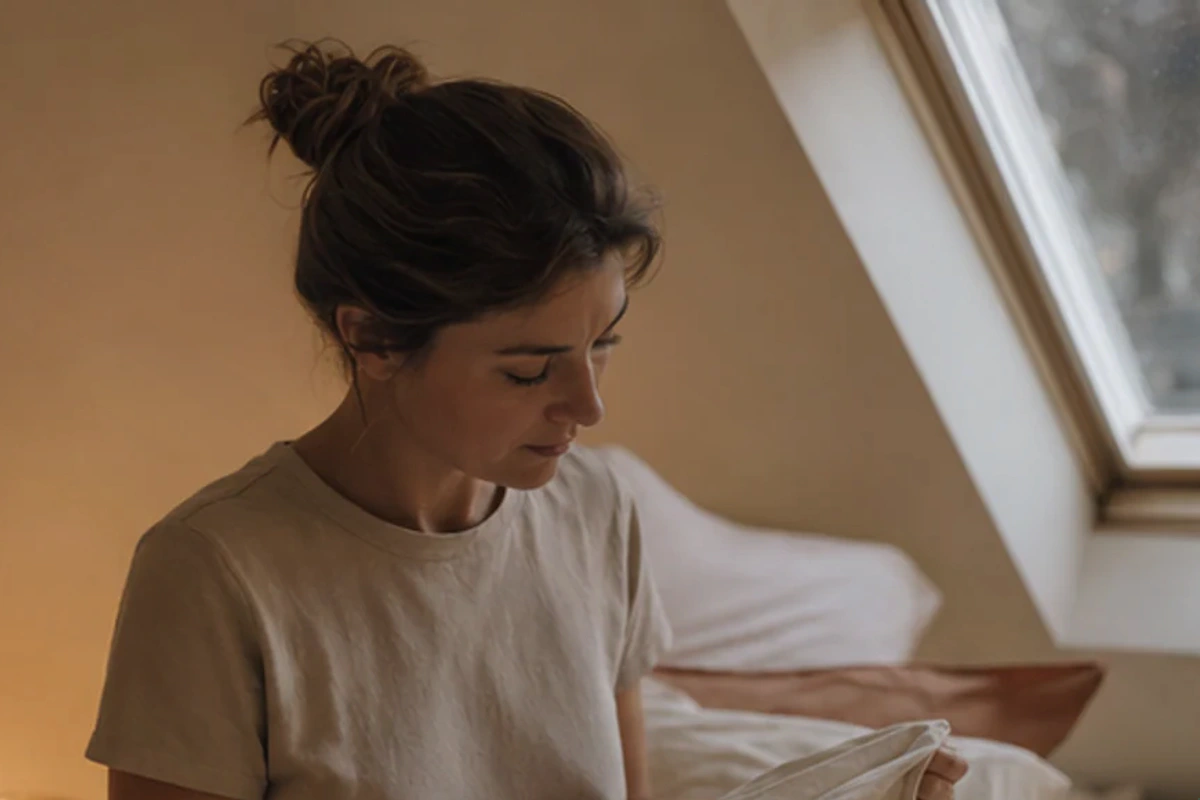 Authentischer Handgriff im Schlafalltag zu Kinderbett Routine mit Blick auf Alter