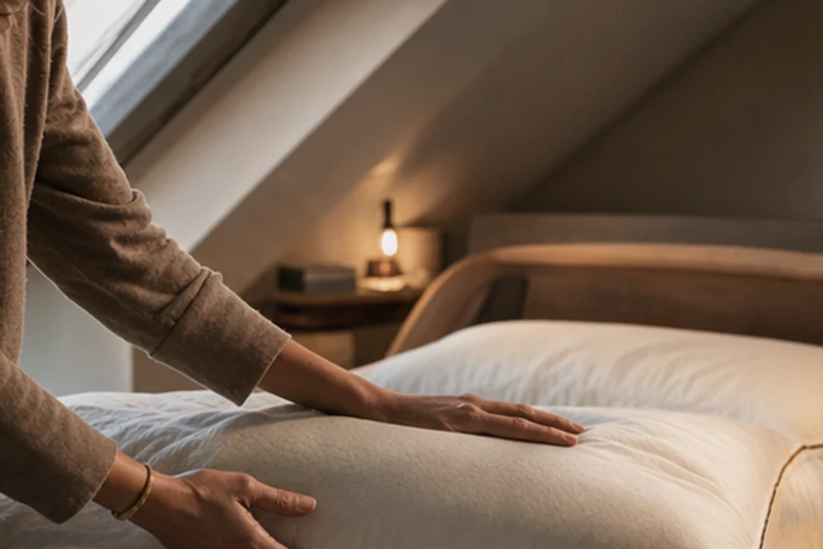 Authentischer Handgriff im Schlafalltag zu Kinderbett Vergleich mit Blick auf Alter