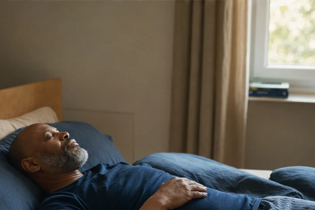 Ruhiger Alltagsmoment zum Ratgeber Memory-Foam-Kissen für Rückenschläfer nach einer bewussten Entscheidung rund um Rückenlage
