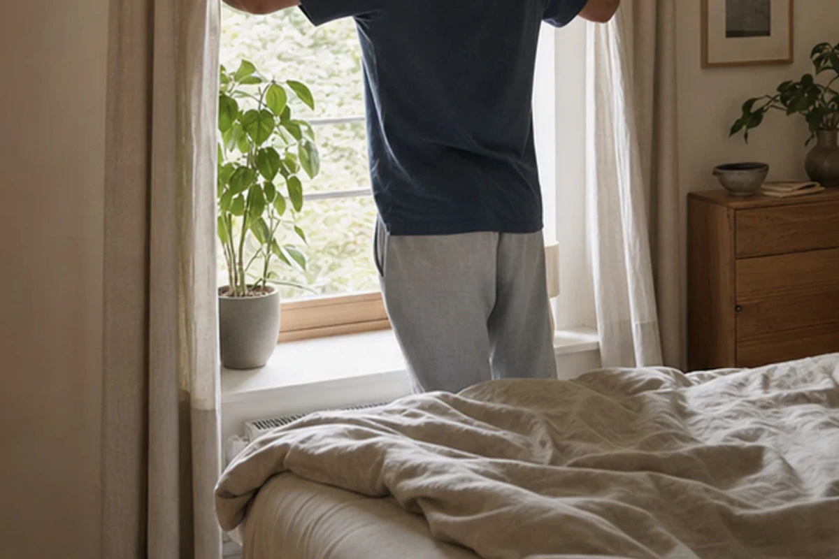 Anwendungssituation im Ratgeber Memory-Foam-Kissen für Seitenschläfer: Höhe und Nachgiebigkeit realistisch prüfen