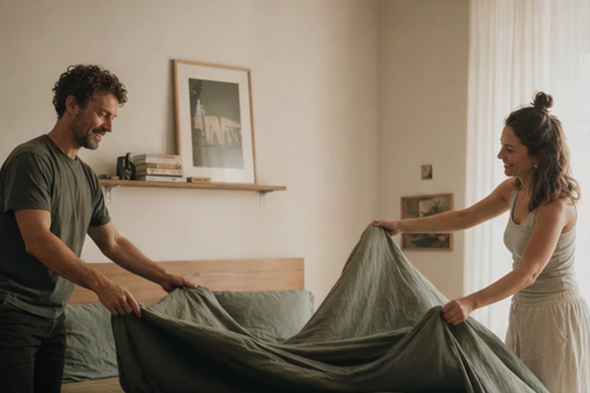 Authentischer Handgriff im Schlafalltag zu Bett1 Bodyguard günstig kaufen mit Blick auf Modellaufbau