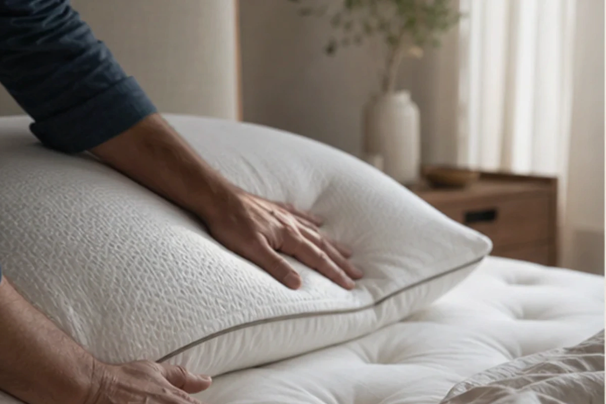 Authentischer Handgriff im Schlafalltag zu Ikea Matratze reinigen mit Blick auf Modellaufbau