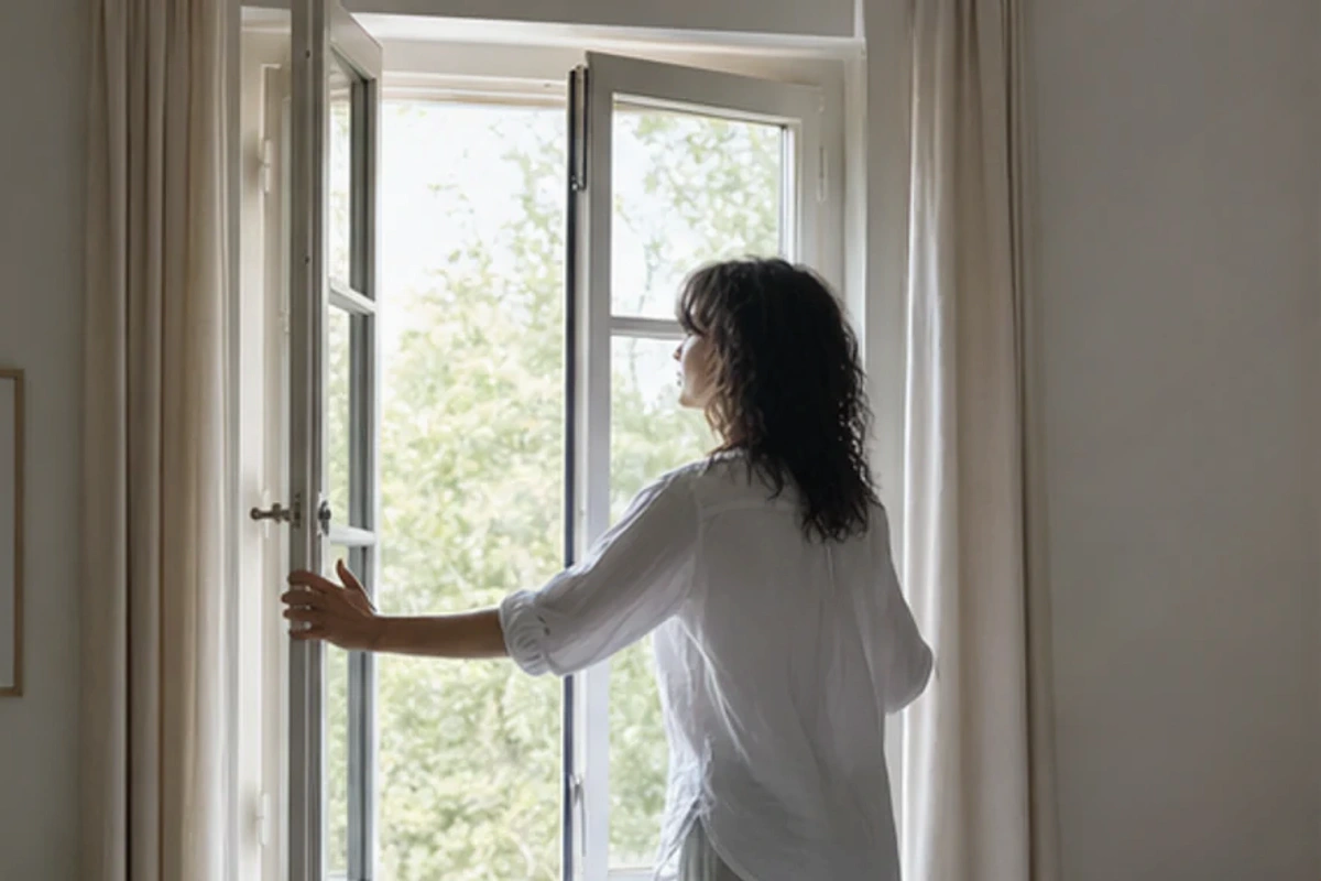 Authentischer Handgriff im Schlafalltag zu Swiss Sense Matratze für Allergiker mit Blick auf Modellaufbau