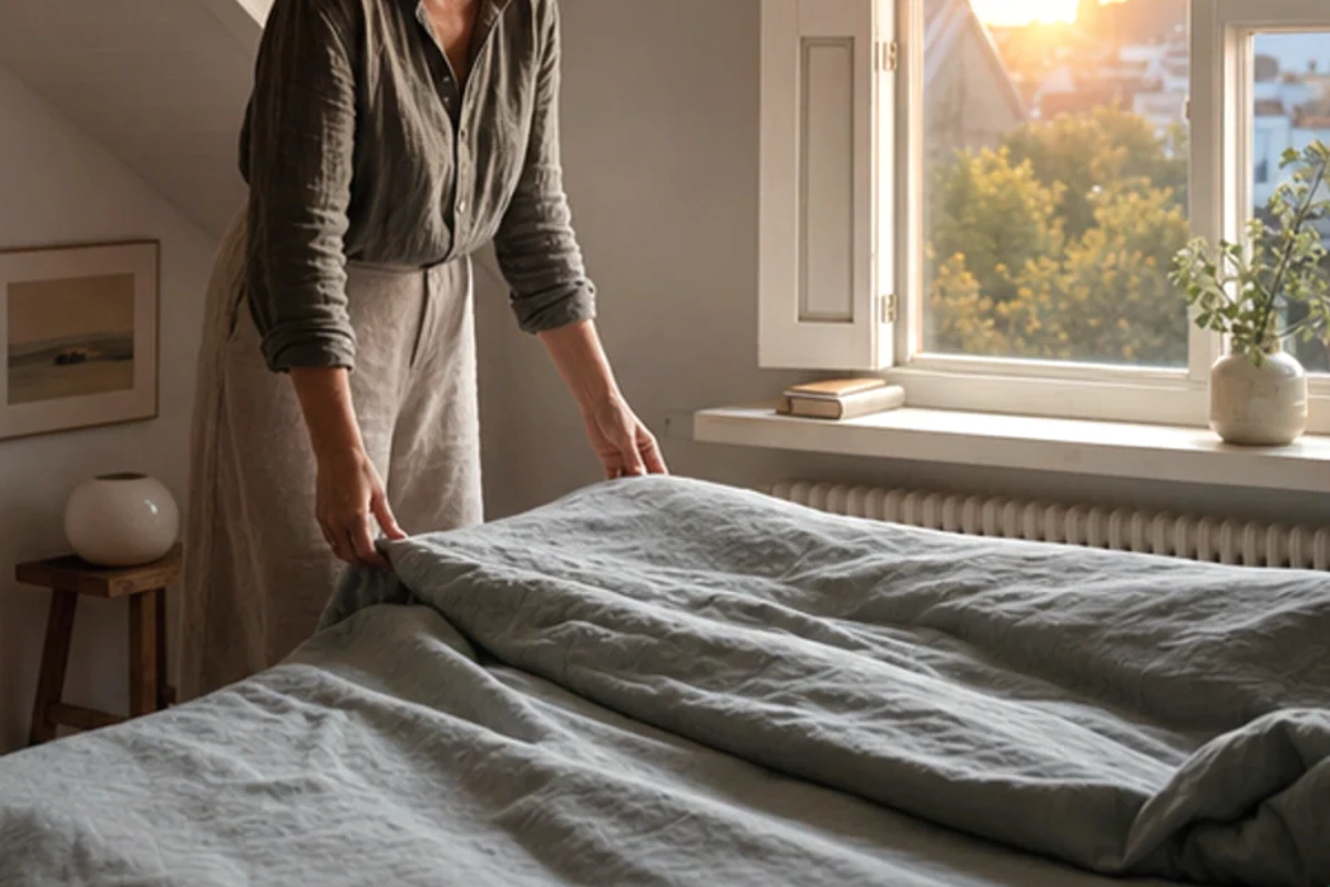 Authentischer Handgriff im Schlafalltag zu maßgefertigte Ohrstöpsel für Bauchschläfer mit Blick auf Dämmung