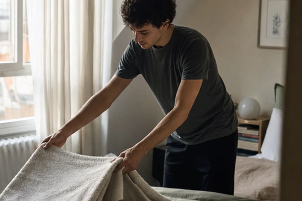 Authentischer Handgriff im Schlafalltag zu Baldrian Routine mit Blick auf Evidenz