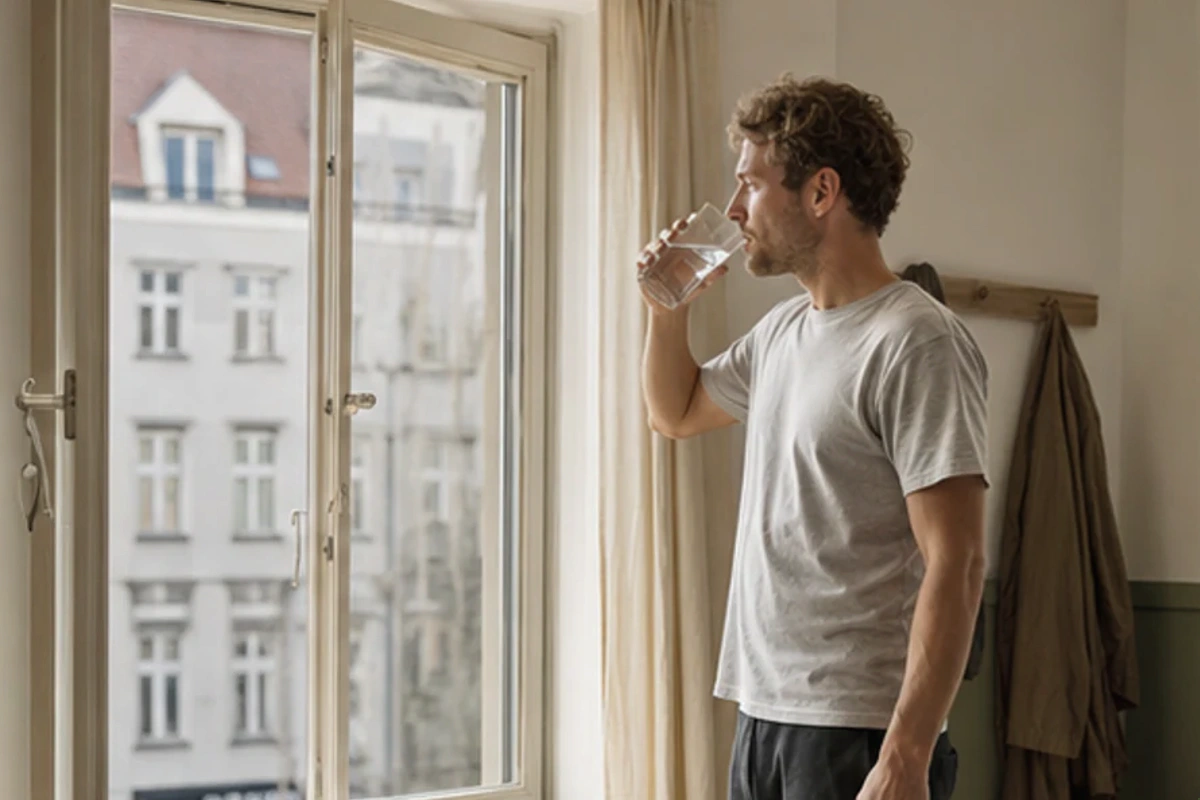 Authentischer Handgriff im Schlafalltag zu Abendroutine im Sommer mit Blick auf Rhythmus