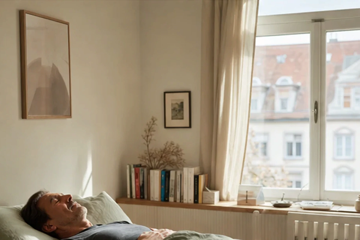 Auswahlsituation zu früh schlafen gehen bei Schichtarbeit: Abendlicht und Gedankenentlastung im Blick