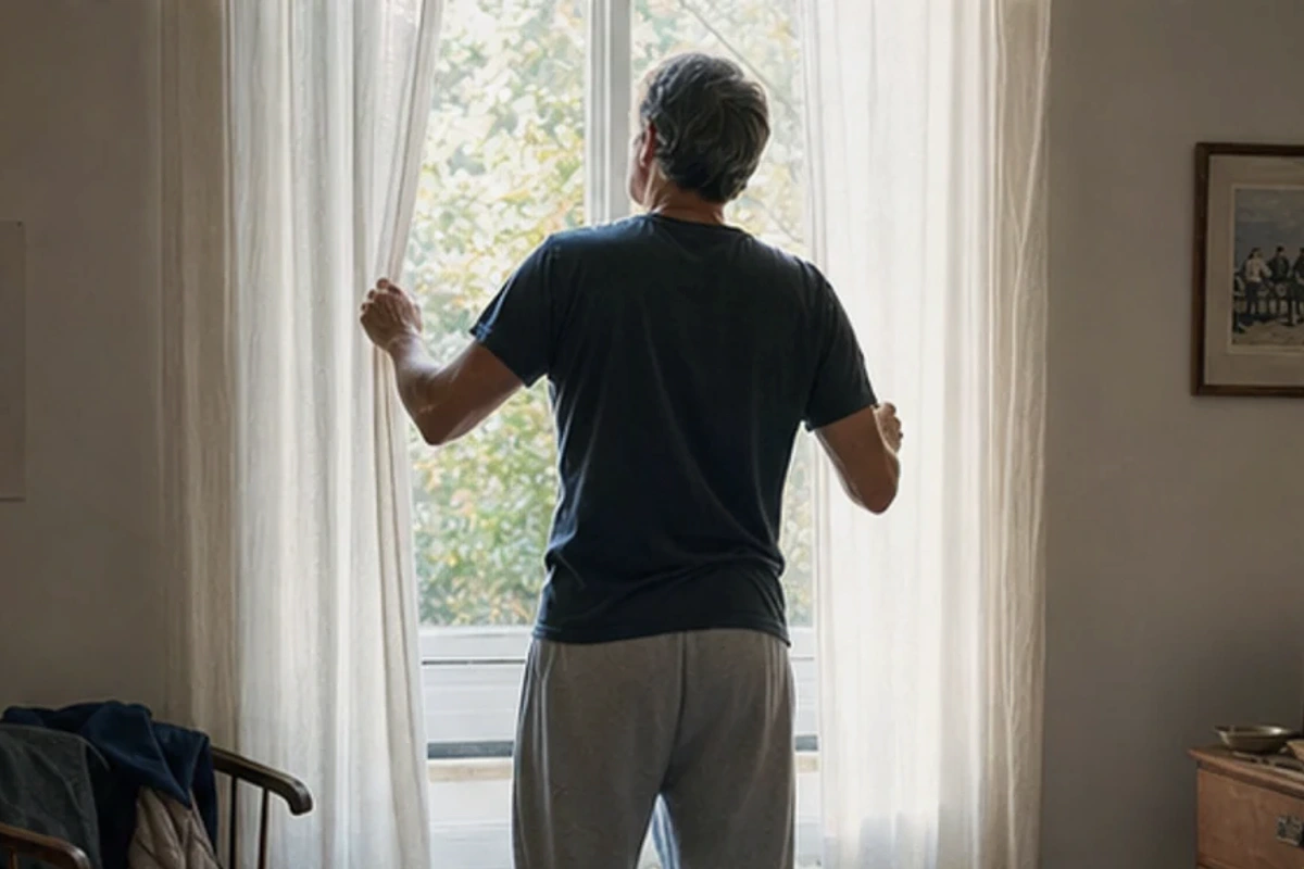 Auswahlsituation zu Gedankenkarussell bei Schichtarbeit: Abendlicht und Gedankenentlastung im Blick