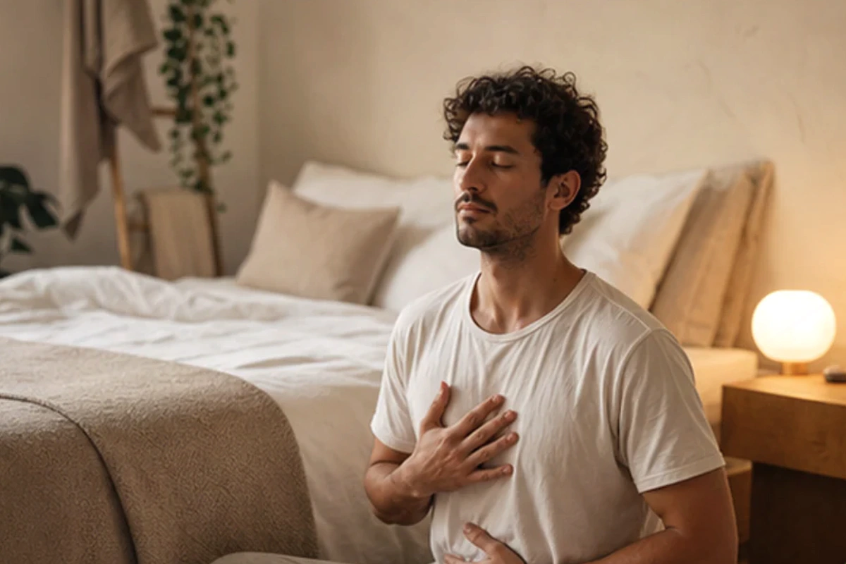Anwendungssituation im Ratgeber Memory-Foam-Schlafmaske für Bauchschläfer: Lichtdichtheit und Druckfreiheit realistisch prüfen