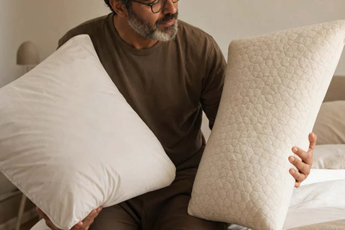 Auswahlsituation zu Memory-Foam-Schlafmaske für Rückenschläfer: Lichtdichtheit und Druckfreiheit im Blick