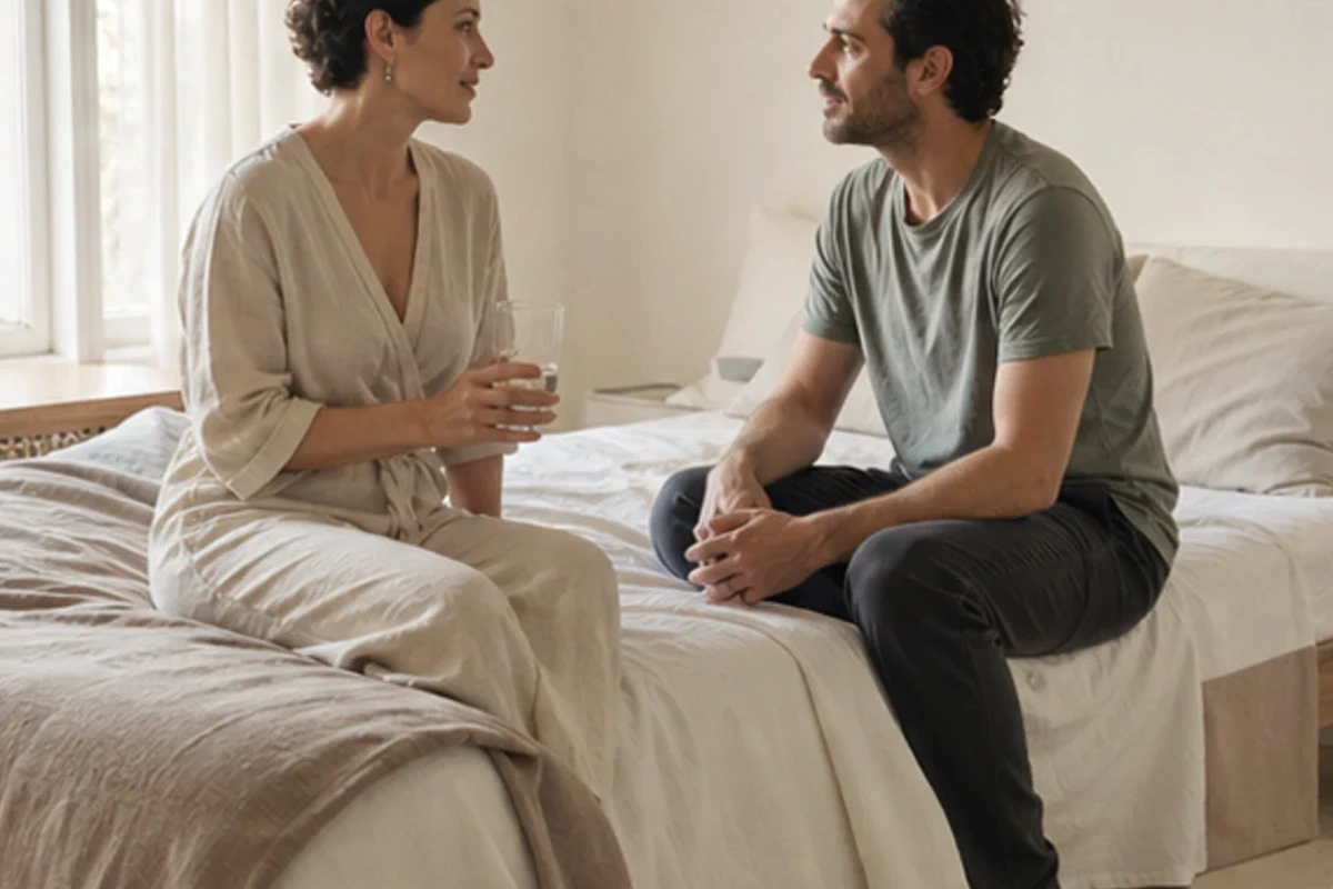 Ruhiger Alltagsmoment zum Ratgeber Memory-Foam-Schlafmaske für schwere Personen nach einer bewussten Entscheidung rund um Körpergewicht