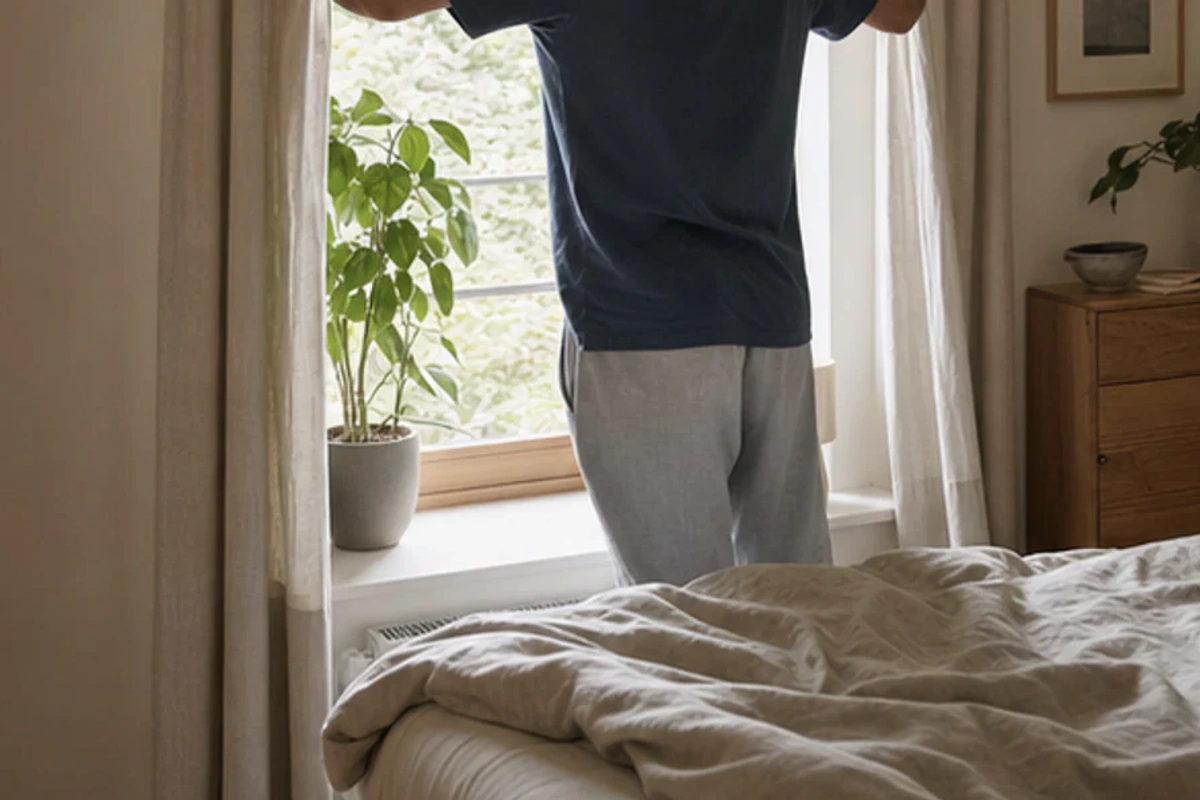 Anwendungssituation im Ratgeber Memory-Foam-Schlafmaske Haltbarkeit: Lichtdichtheit und Druckfreiheit realistisch prüfen