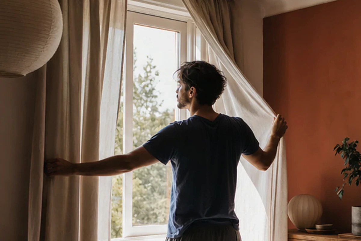 Authentischer Handgriff im Schlafalltag zu Fitbit Schlaftracking ohne Abo mit Blick auf Messmethode