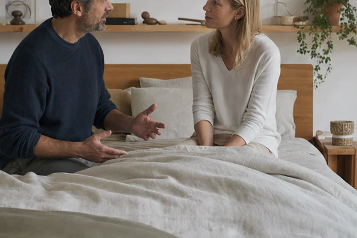 Authentischer Handgriff im Schlafalltag zu allergikerfreundliches Schlafzimmer Erfahrungen mit Blick auf Temperatur