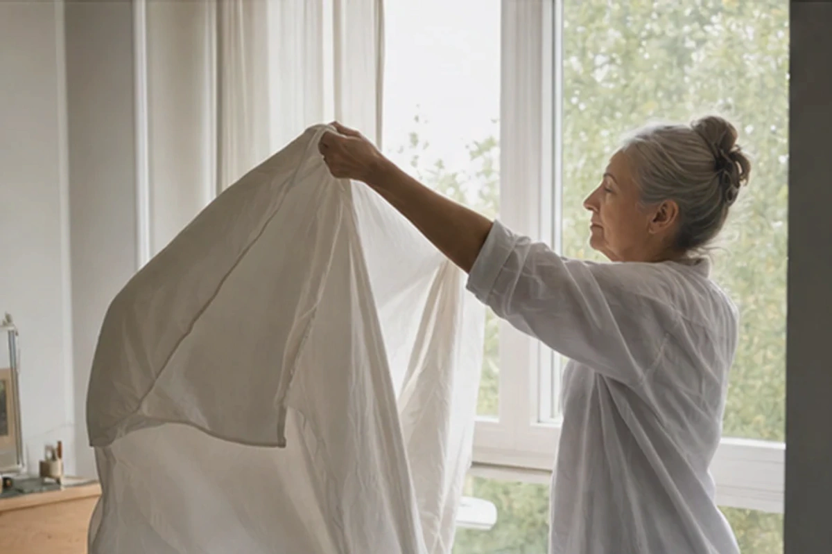 Authentischer Handgriff im Schlafalltag zu allergikerfreundliches Schlafzimmer Übungen mit Blick auf Temperatur