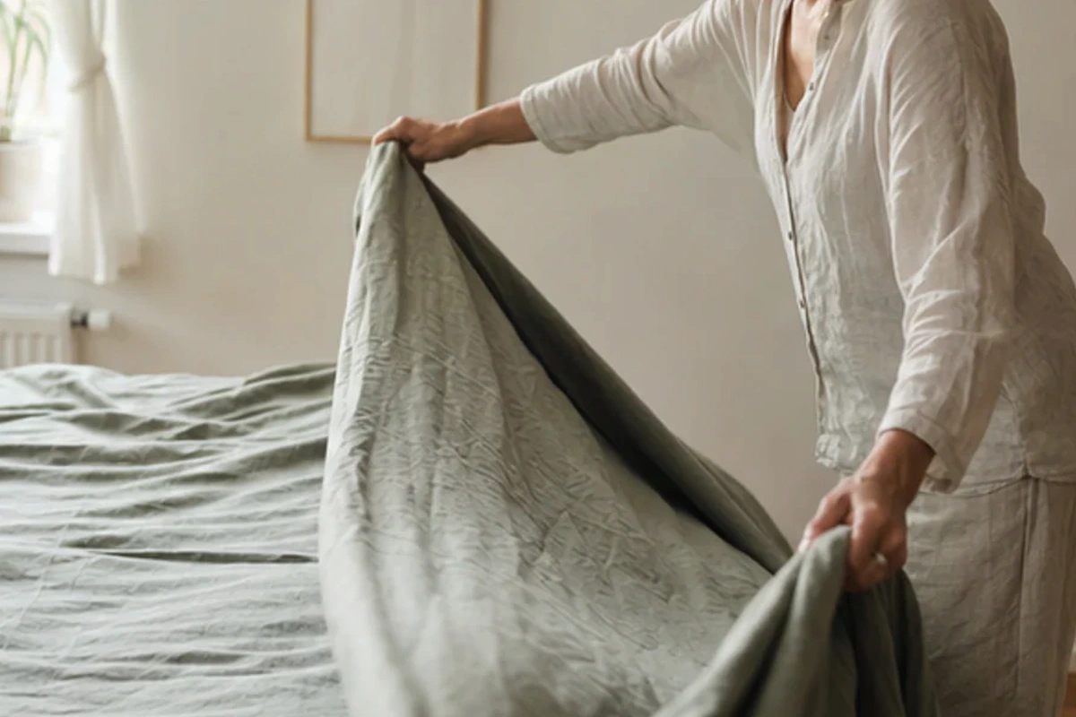 Authentischer Handgriff im Schlafalltag zu Boxspringbett Test und Kriterien mit Blick auf Liegehöhe