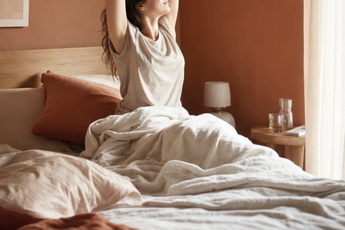 Authentischer Handgriff im Schlafalltag zu Boxspringbett – was beachten mit Blick auf Liegehöhe