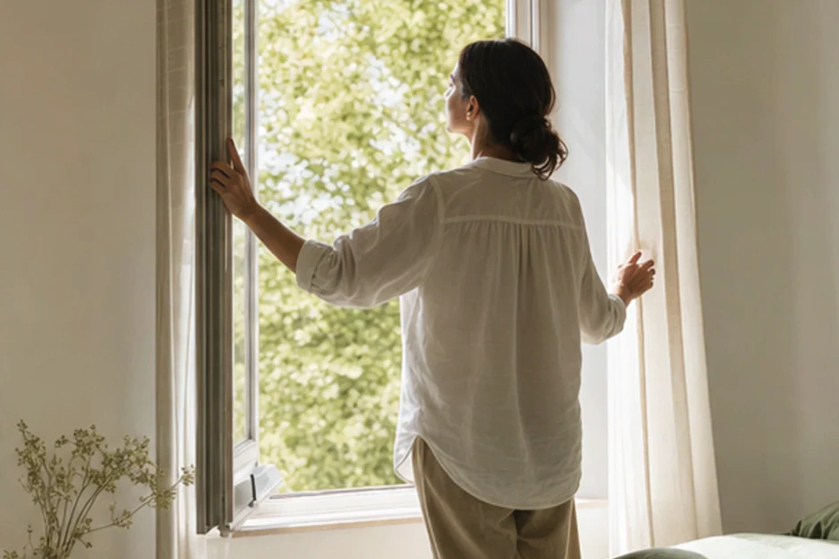 Authentischer Handgriff im Schlafalltag zu Familienbett Vor- und Nachteile mit Blick auf Liegehöhe