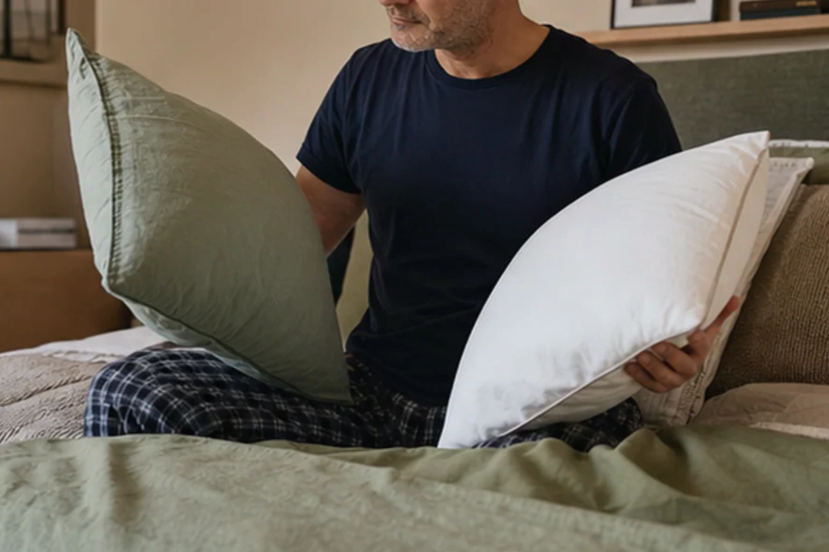 Authentischer Handgriff im Schlafalltag zu Metallbett Vor- und Nachteile mit Blick auf Liegehöhe