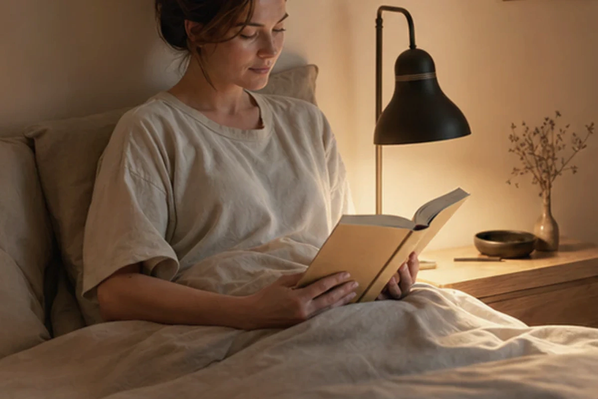 Authentischer Handgriff im Schlafalltag zu Seniorenbett für schwere Personen mit Blick auf Liegehöhe