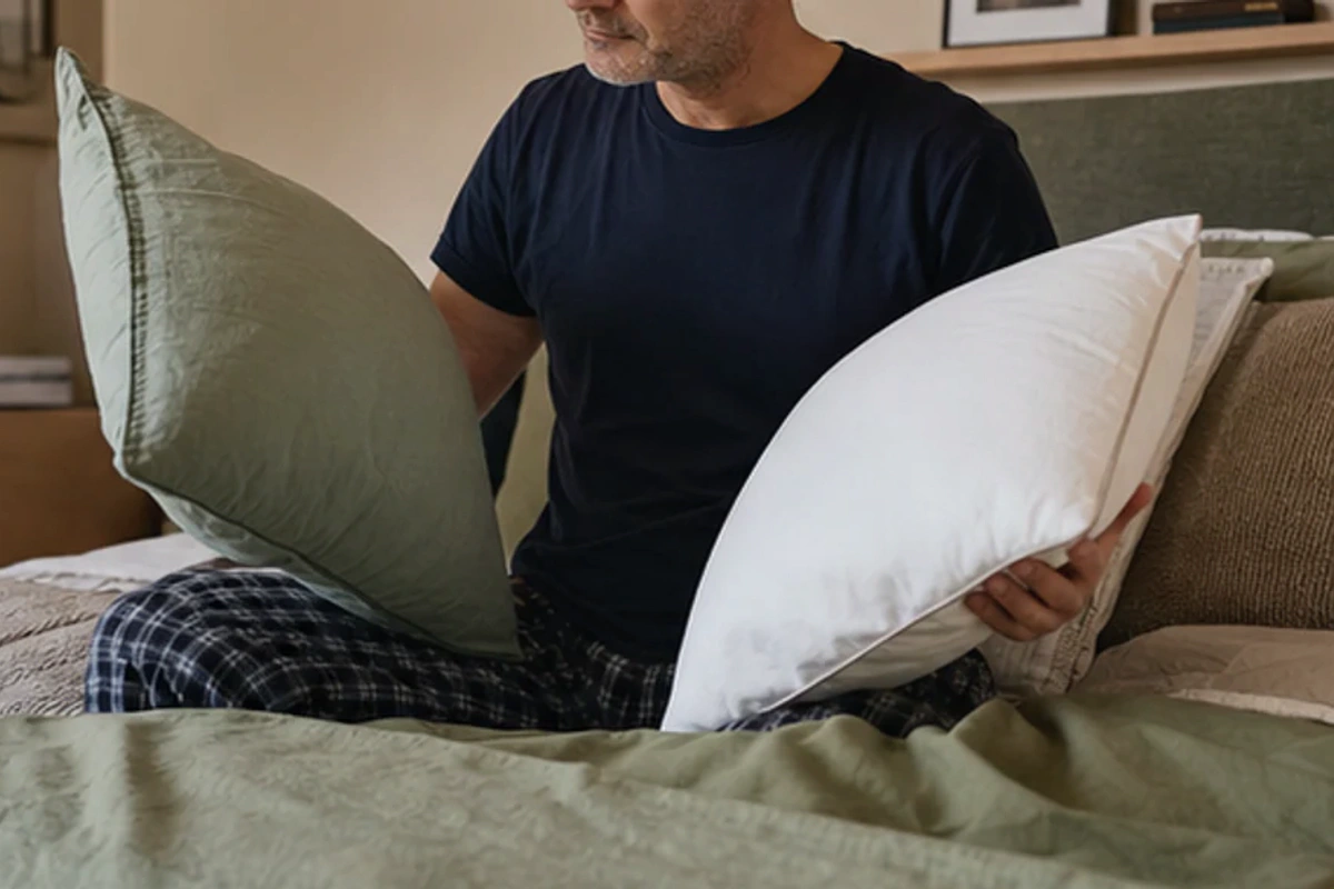 Authentischer Handgriff im Schlafalltag zu Wasserbett Vor- und Nachteile mit Blick auf Liegehöhe