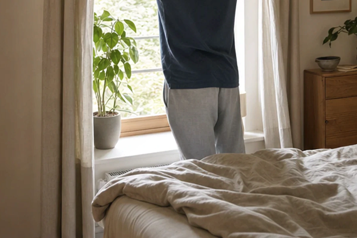 Anwendungssituation im Ratgeber minimalistisches Schlafzimmer optimaler Wert: Temperatur und Feuchte realistisch prüfen