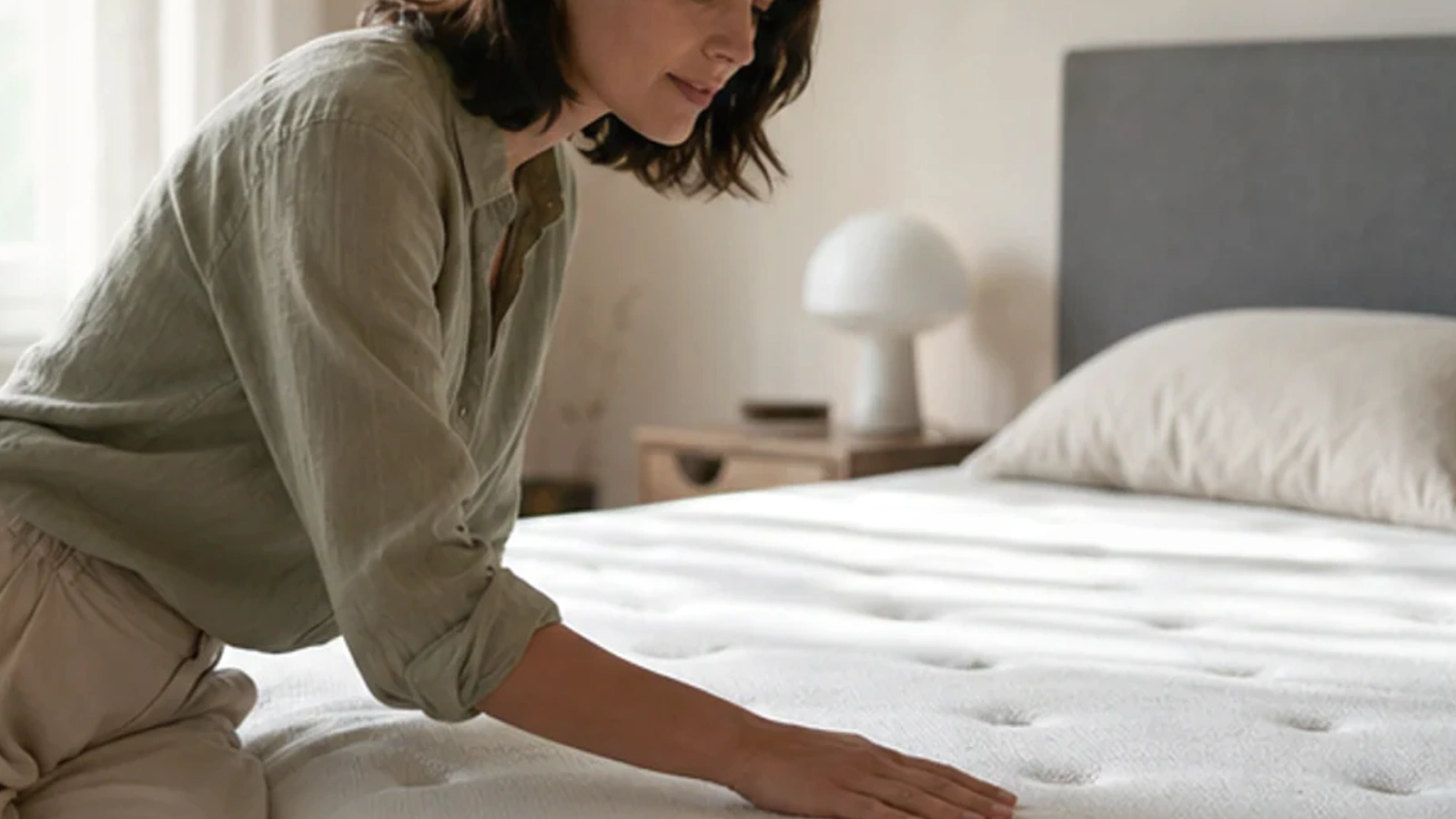 Ruhige Schlafszene zum Ratgeber minimalistisches Schlafzimmer Routine