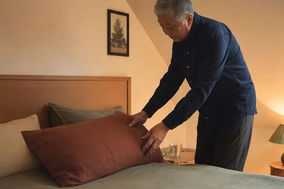 Ruhiger Alltagsmoment zum Ratgeber minimalistisches Schlafzimmer senken nach einer bewussten Entscheidung rund um Reduktion
