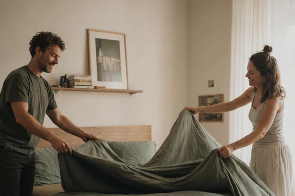 Authentischer Handgriff im Schlafalltag zu Schlafzimmer Beleuchtung Kaufberatung mit Blick auf Temperatur