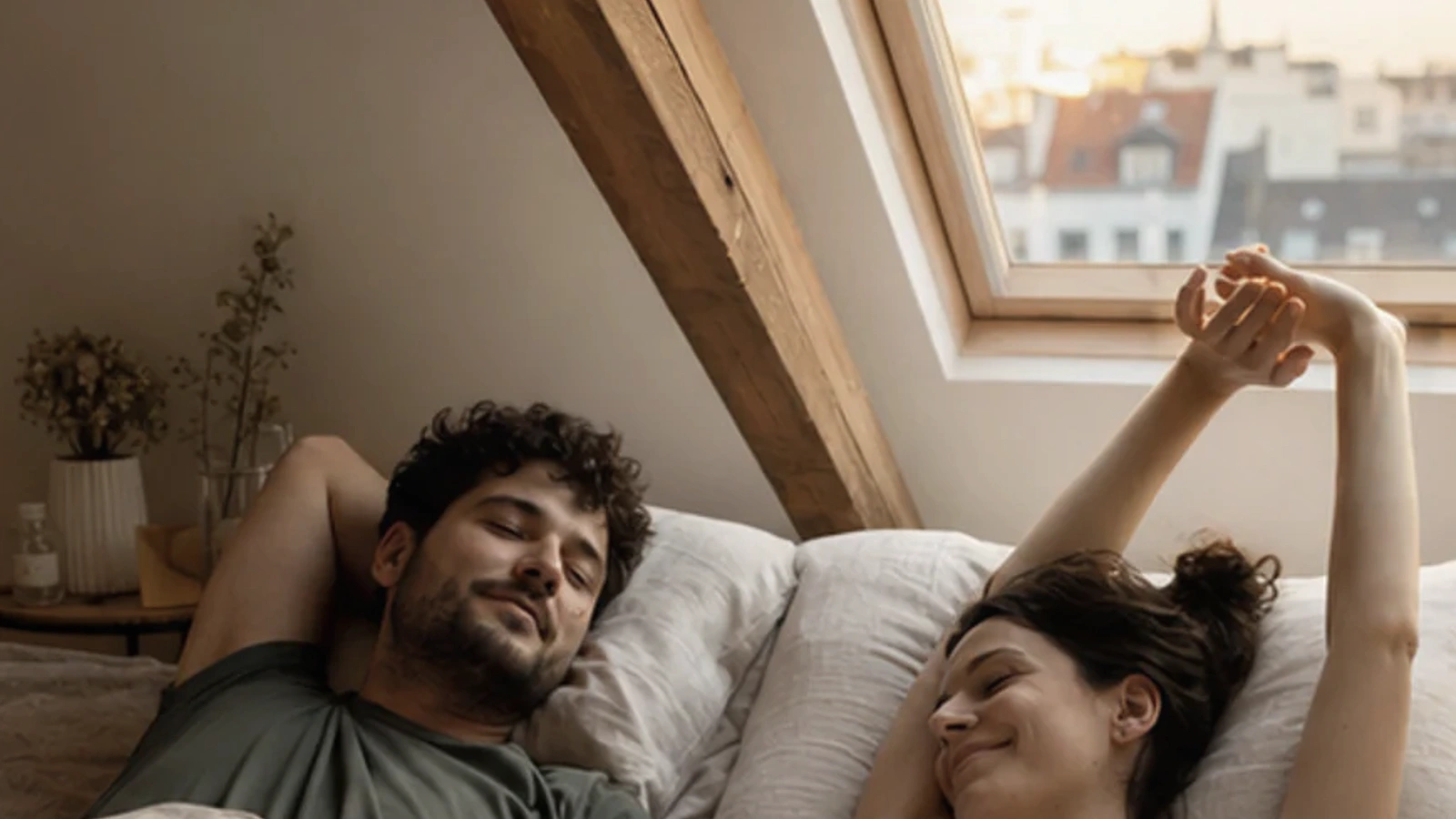 Ruhige Schlafszene zum Ratgeber Schlafzimmer Farben richtig messen