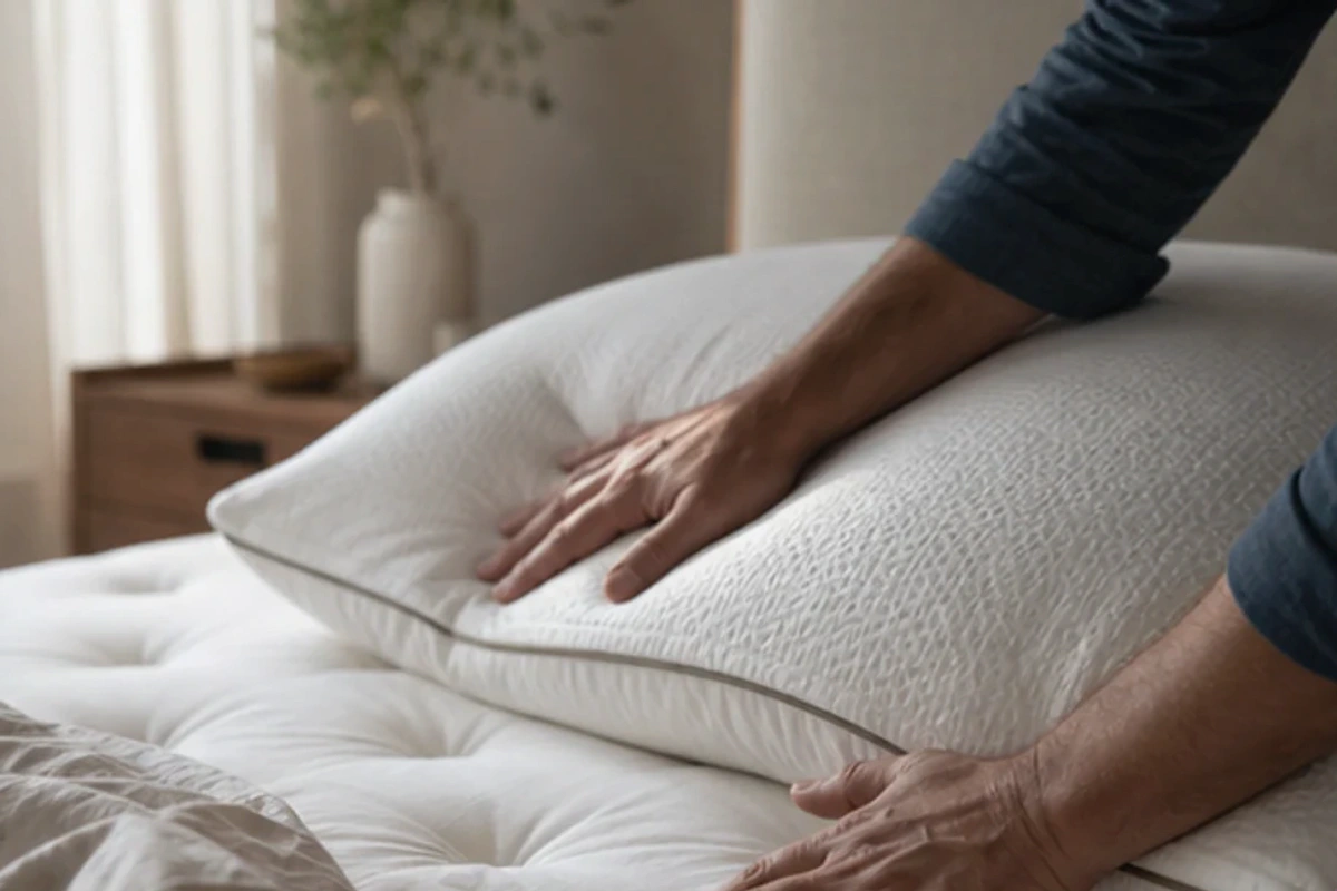 Authentischer Handgriff im Schlafalltag zu Schlafzimmer Temperatur Ursachen mit Blick auf Temperatur