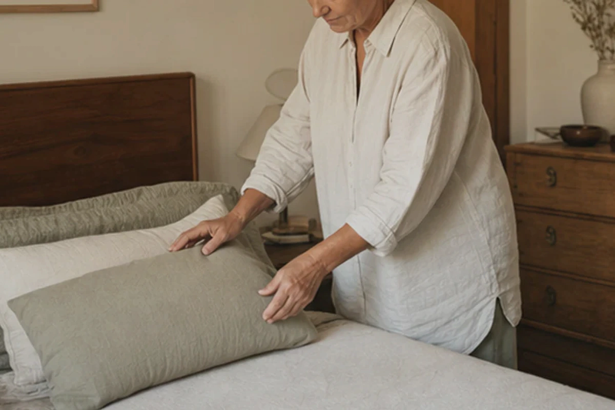 Authentischer Handgriff im Schlafalltag zu Schlafzimmer Verdunkelung optimaler Wert mit Blick auf Temperatur