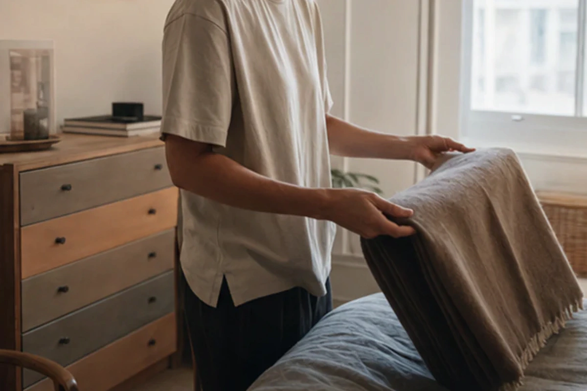 Ruhiger Alltagsmoment zum Ratgeber Schlafzimmer Verdunkelung Tipps nach einer bewussten Entscheidung rund um Praxis