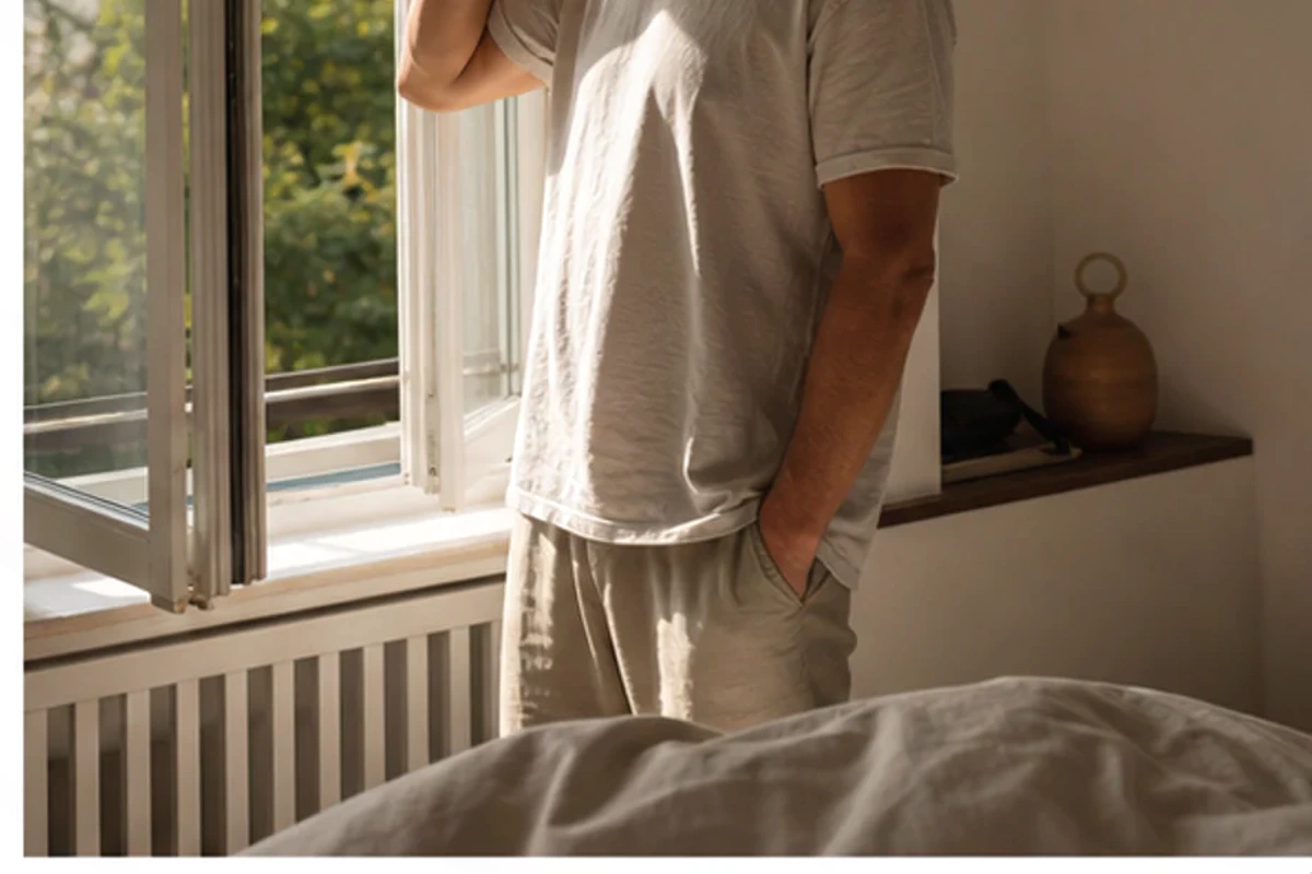 Authentischer Handgriff im Schlafalltag zu Schlafzimmer Verdunkelung Übungen mit Blick auf Temperatur