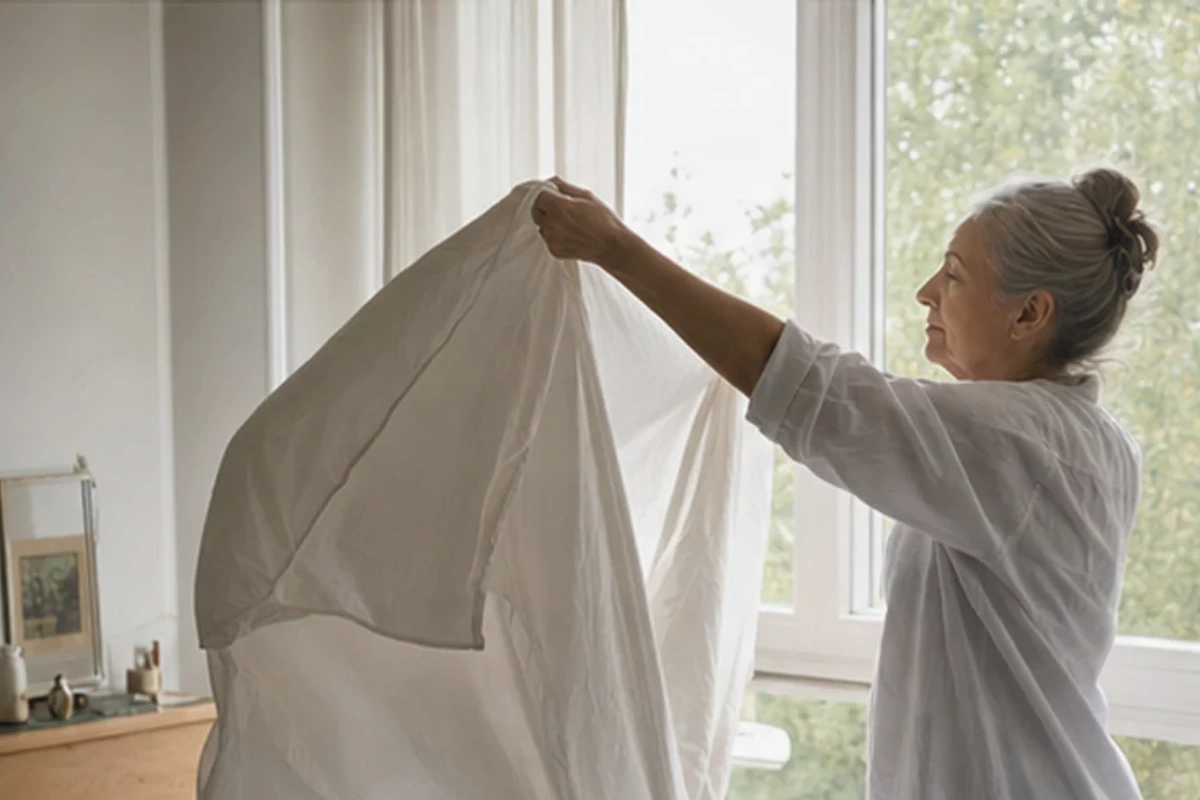 Authentischer Handgriff im Schlafalltag zu Aromadiffuser Routine mit Blick auf Lautstärke