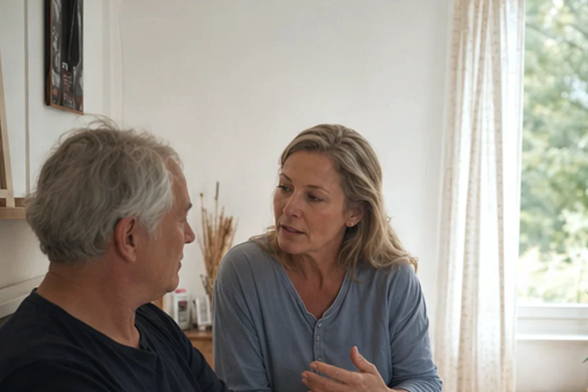 Ruhiger Alltagsmoment zum Ratgeber smarte Schlafzimmerlampe senken nach einer bewussten Entscheidung rund um Reduktion