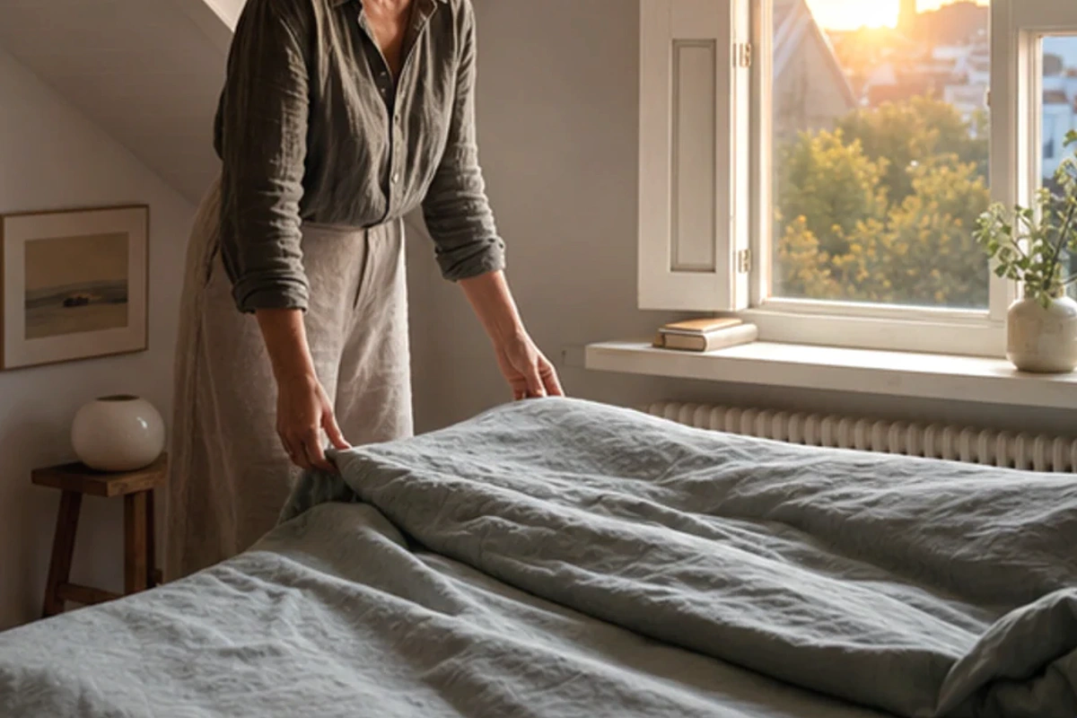 Authentischer Handgriff im Schlafalltag zu Tageslichtwecker Kaufberatung mit Blick auf Lautstärke