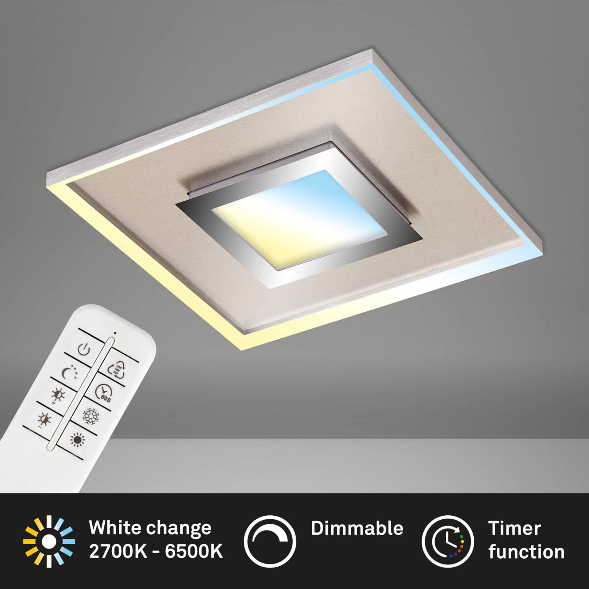Briloner Deckenleuchte FRAME PRO LUX 3641-012 – Silber