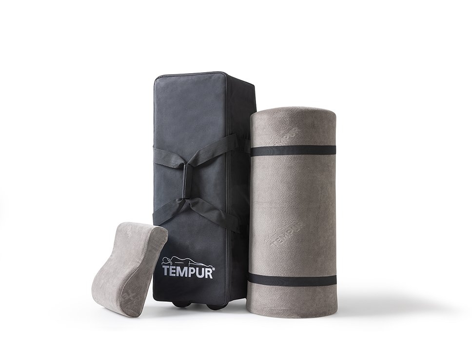 TEMPUR Reiseset: Reisekissen, Matratzenauflage und Trolley, 5,5 kg leicht