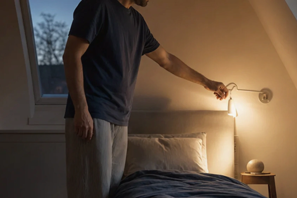Emotionales Detail einer ruhigen Nacht zum Thema Lattenroste