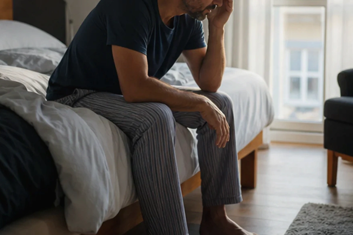 Emotionales Detail einer ruhigen Nacht zum Thema Schnarchen